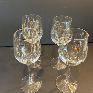 Mikasa Cheers kristallvinglas: Etsade guldfärgade 4-pack