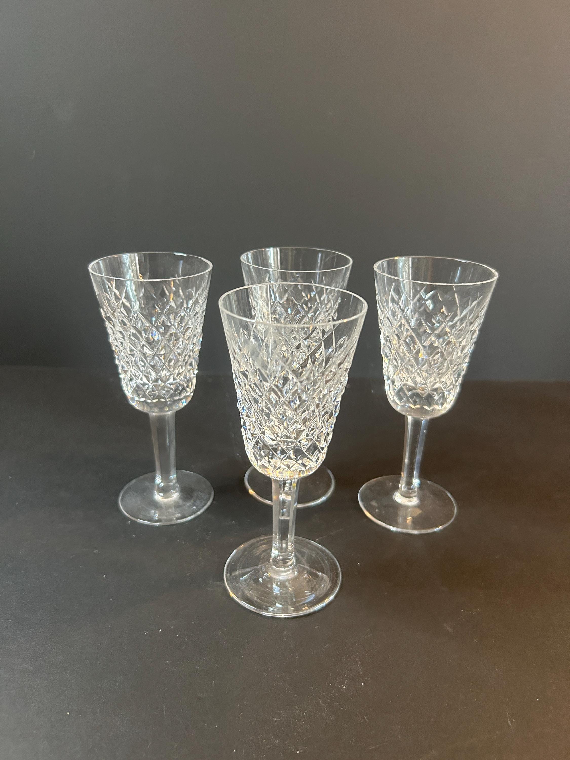 Lismore Cottage クリスタルガラス Waterford Lismore Cordial Glasses - Set of 4 Vintage Cut Crystal