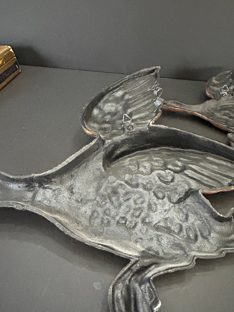 Beautiful Vintage Cast Metal Flying Geese Wall Decor Mid Century image 7