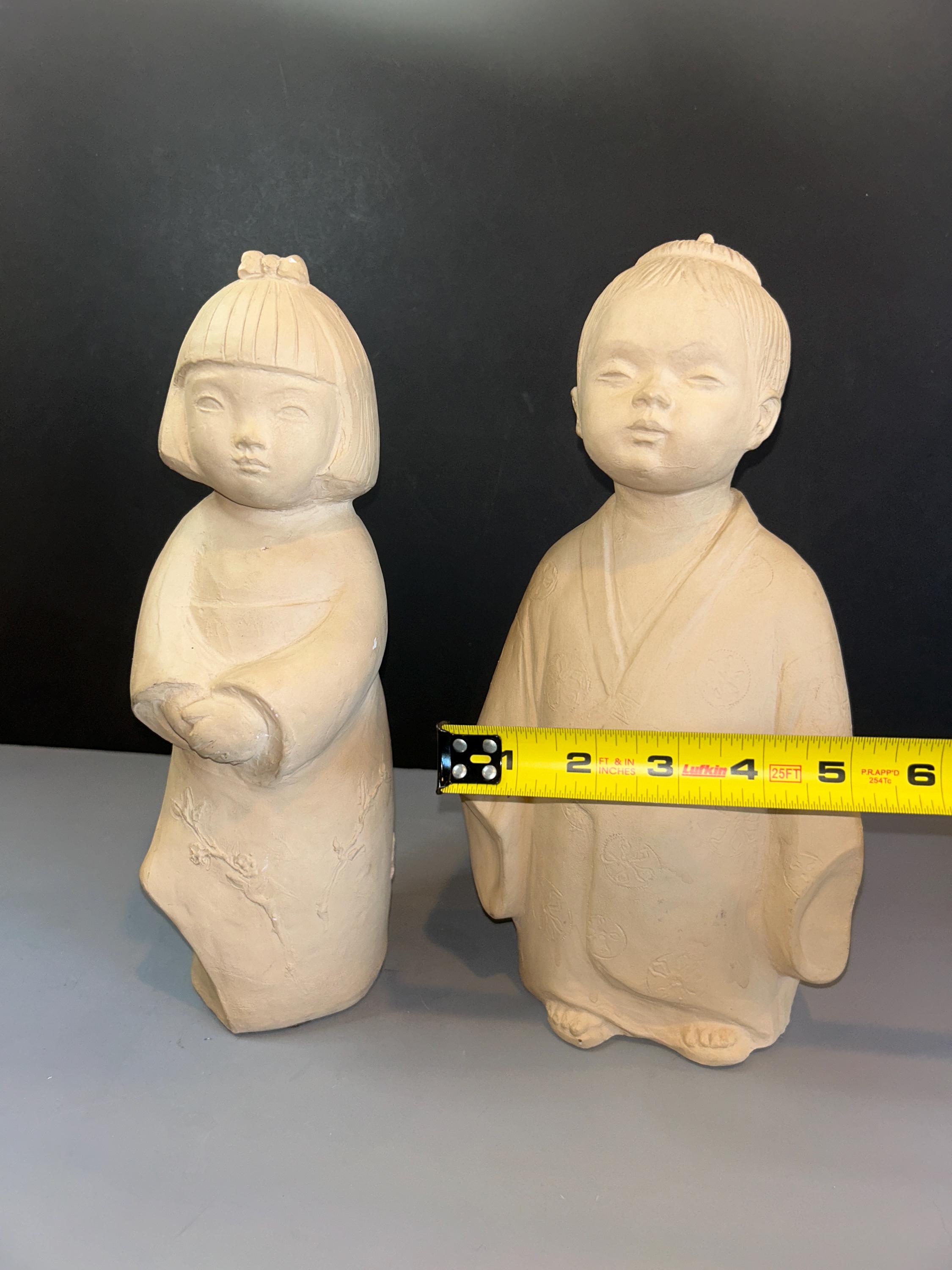 Vintage Austin Productions Japanese Children Clay Sculptures