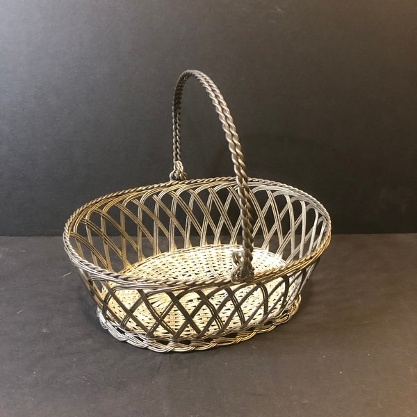 Woven Metal Basket Etsy