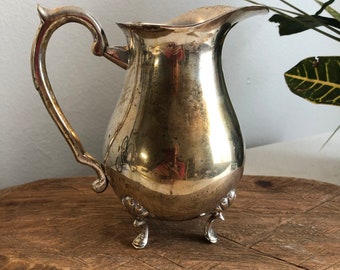 Pot à Lait En Métal Argenté Avec Réchaud - Plasait Orfèvre - Ancien
