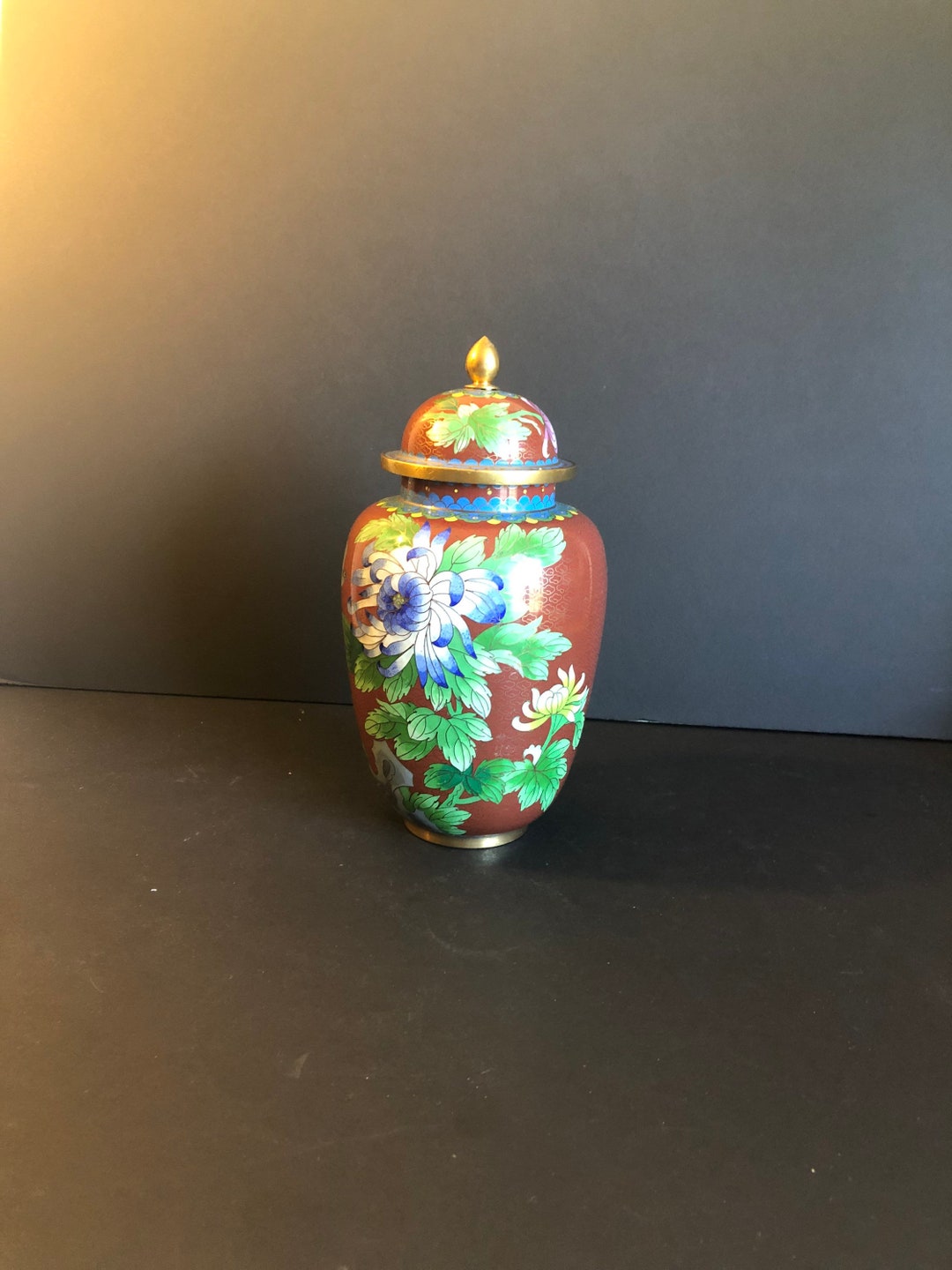 Vintage Cloisonne Ginger Jar and Authentic Etsy