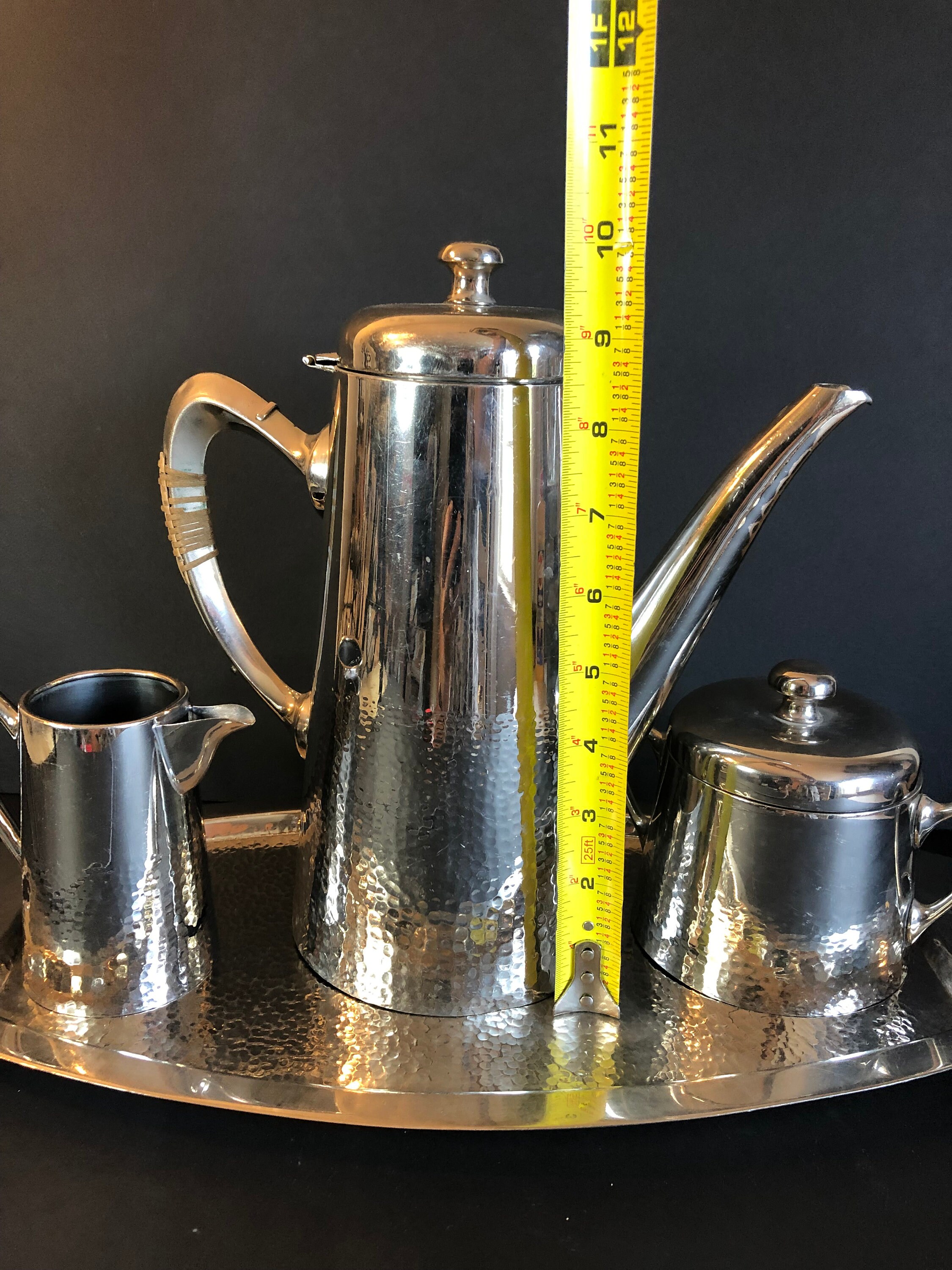 Vintage Gebruder Hepp Hammered Stainless Steel Tea/coffee Set - Etsy
