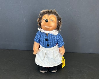 Vintage Steiff Mohair Rubber Face Hedgehog Micki Mecki Authentic and Original with Maker's Tag