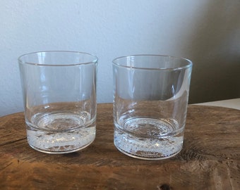 Set of Two Crown Royal Vintage Low Ball Whiskey Glasses