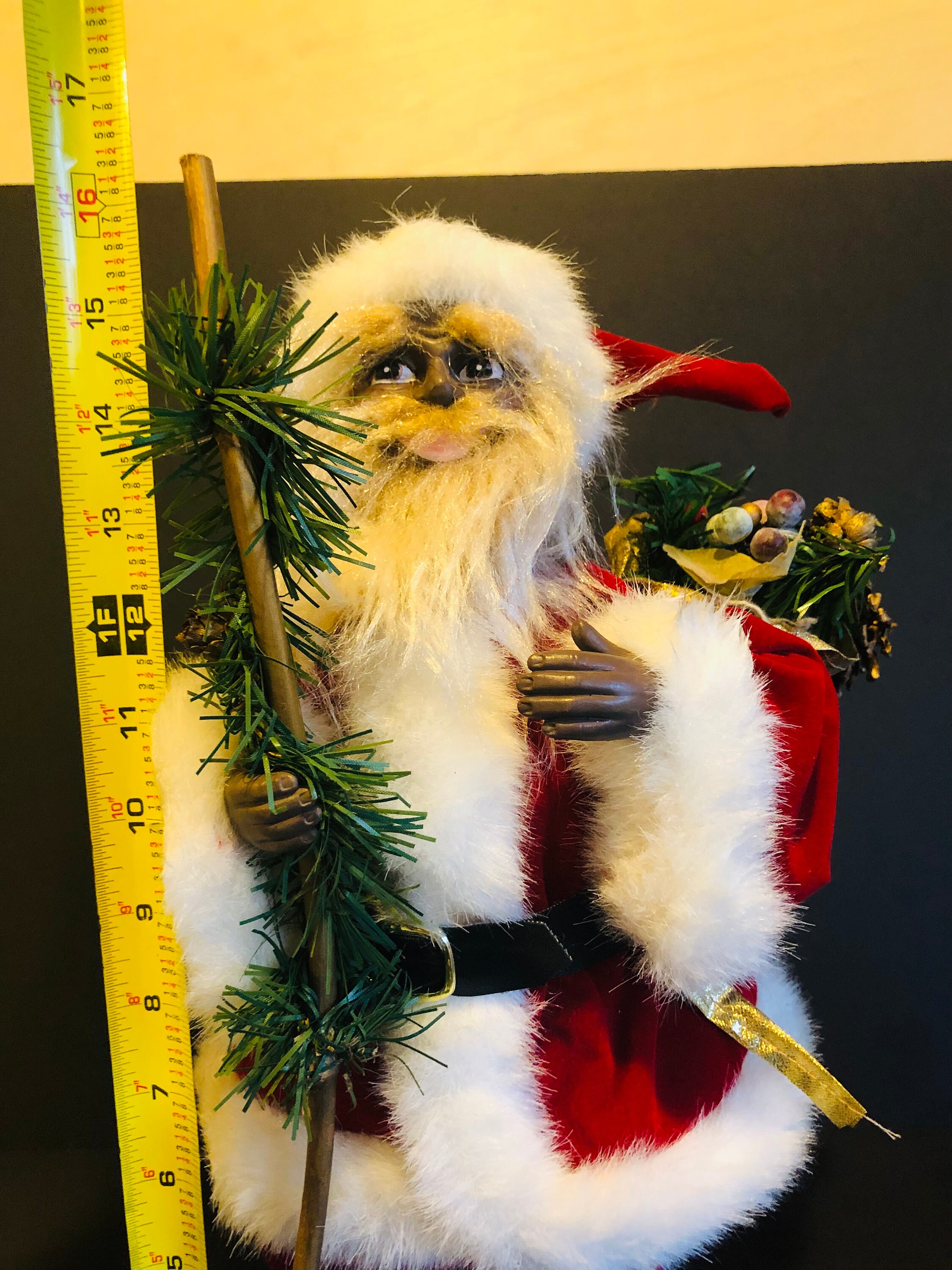 Vintage Old World Santa Figurine, Victorian Style Christmas Decor