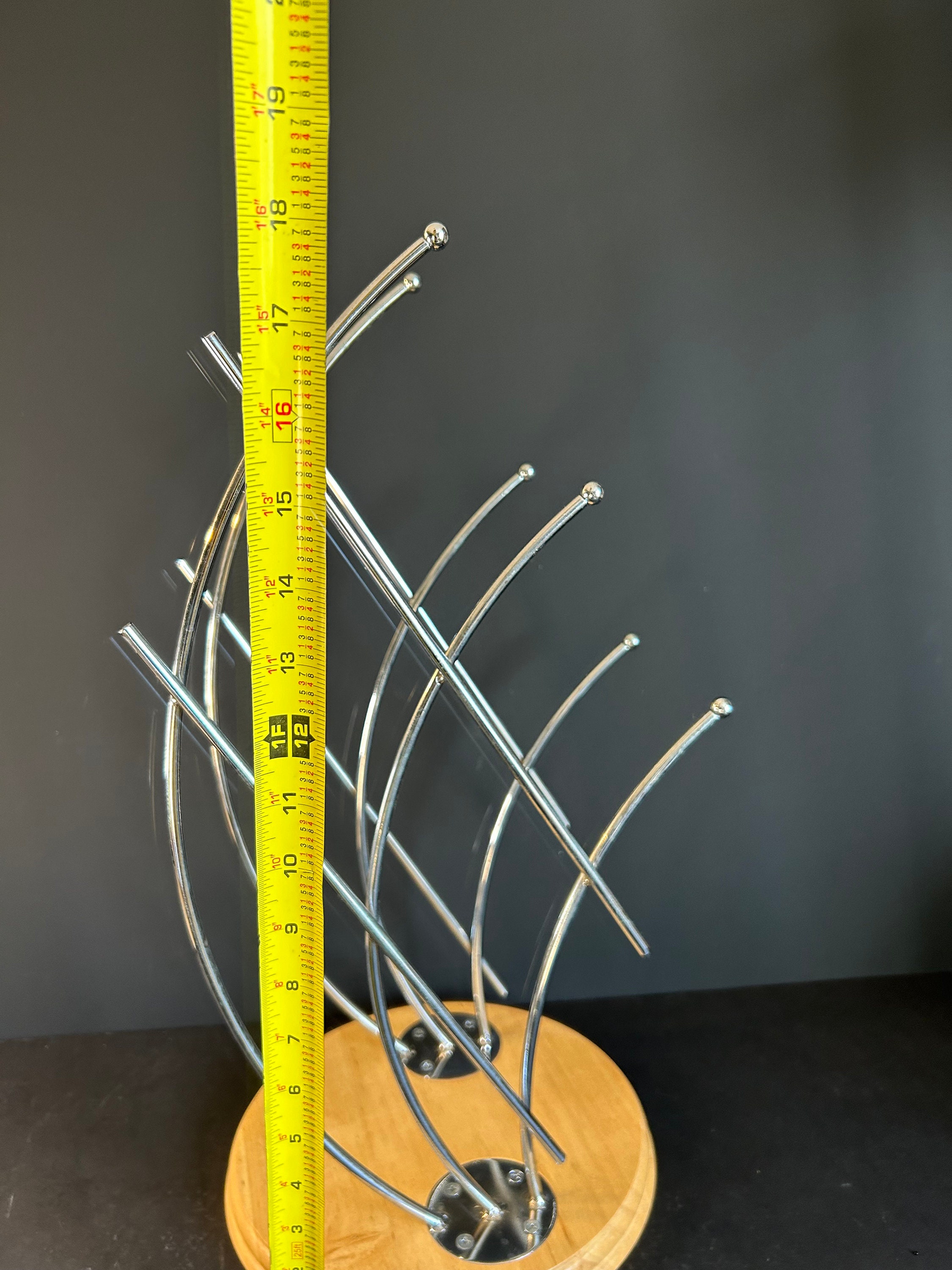 Abstract Wood and Metal Wine Rack - Holds 4 Bottles | Unique Vintage ...