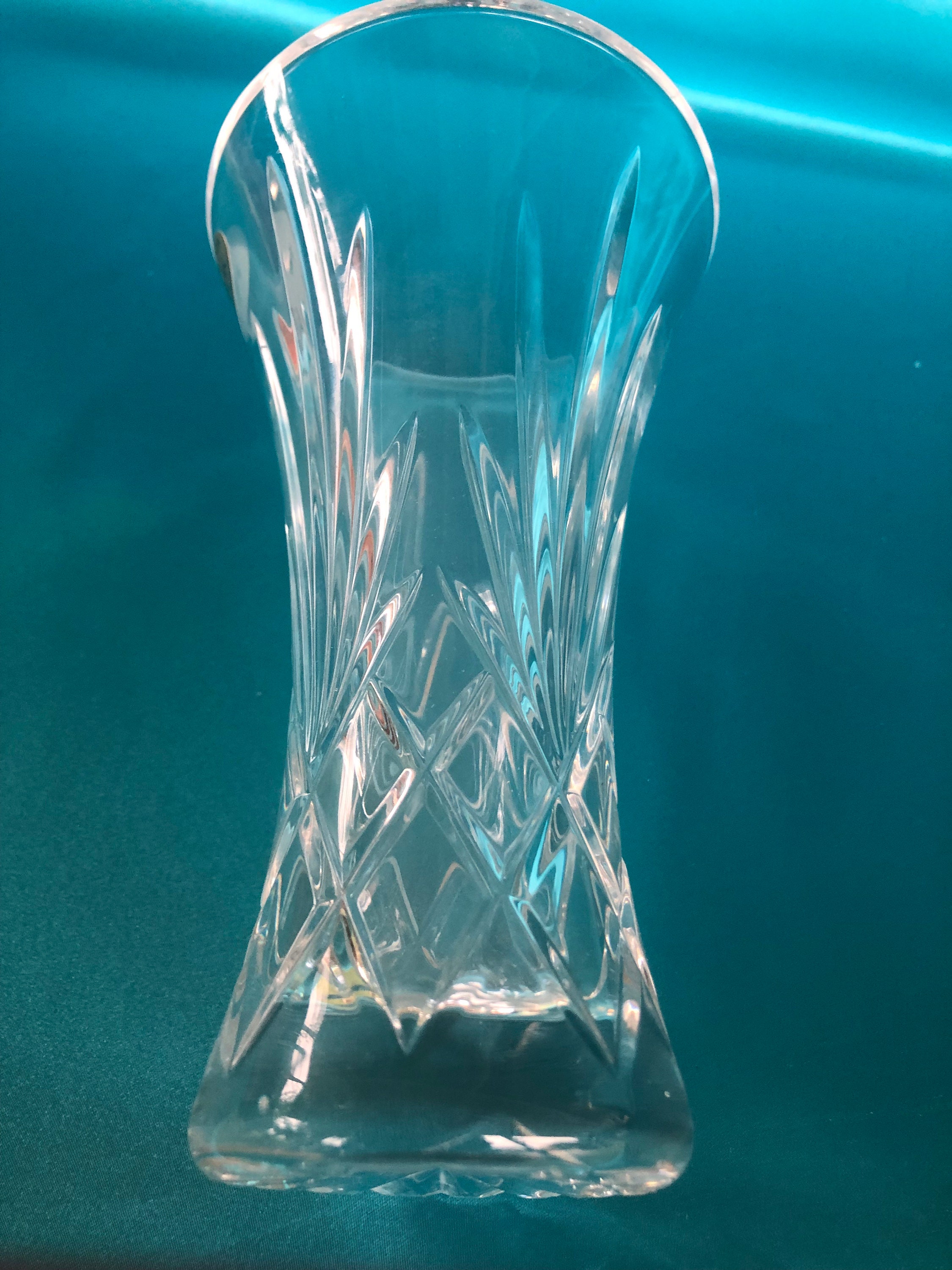 7.25 Block Full Lead Crystal Vase Made in Czech Republic Etsy