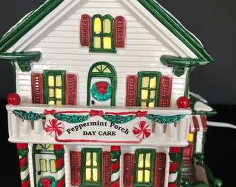 Peppermint Porch Kindergarten Original Schneedorf aus Abteilung 56 Rentner