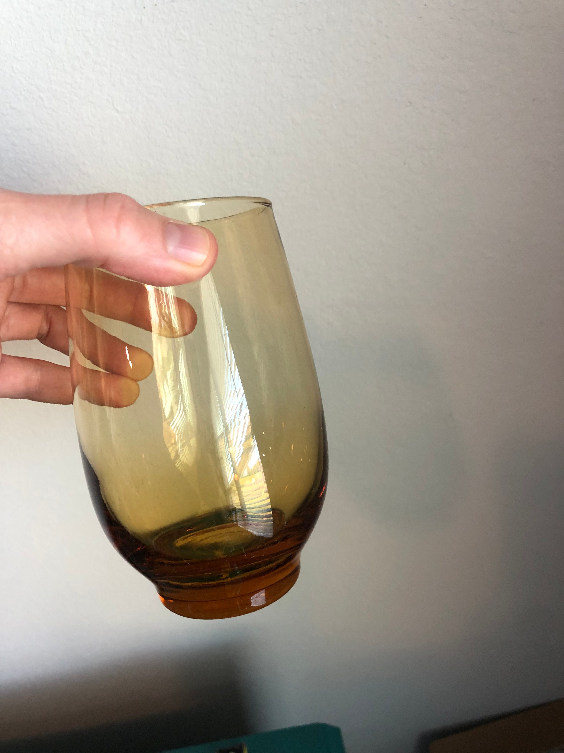 Amber Glass Drinking Glasses Modern Minimalistic Libbey Etsy