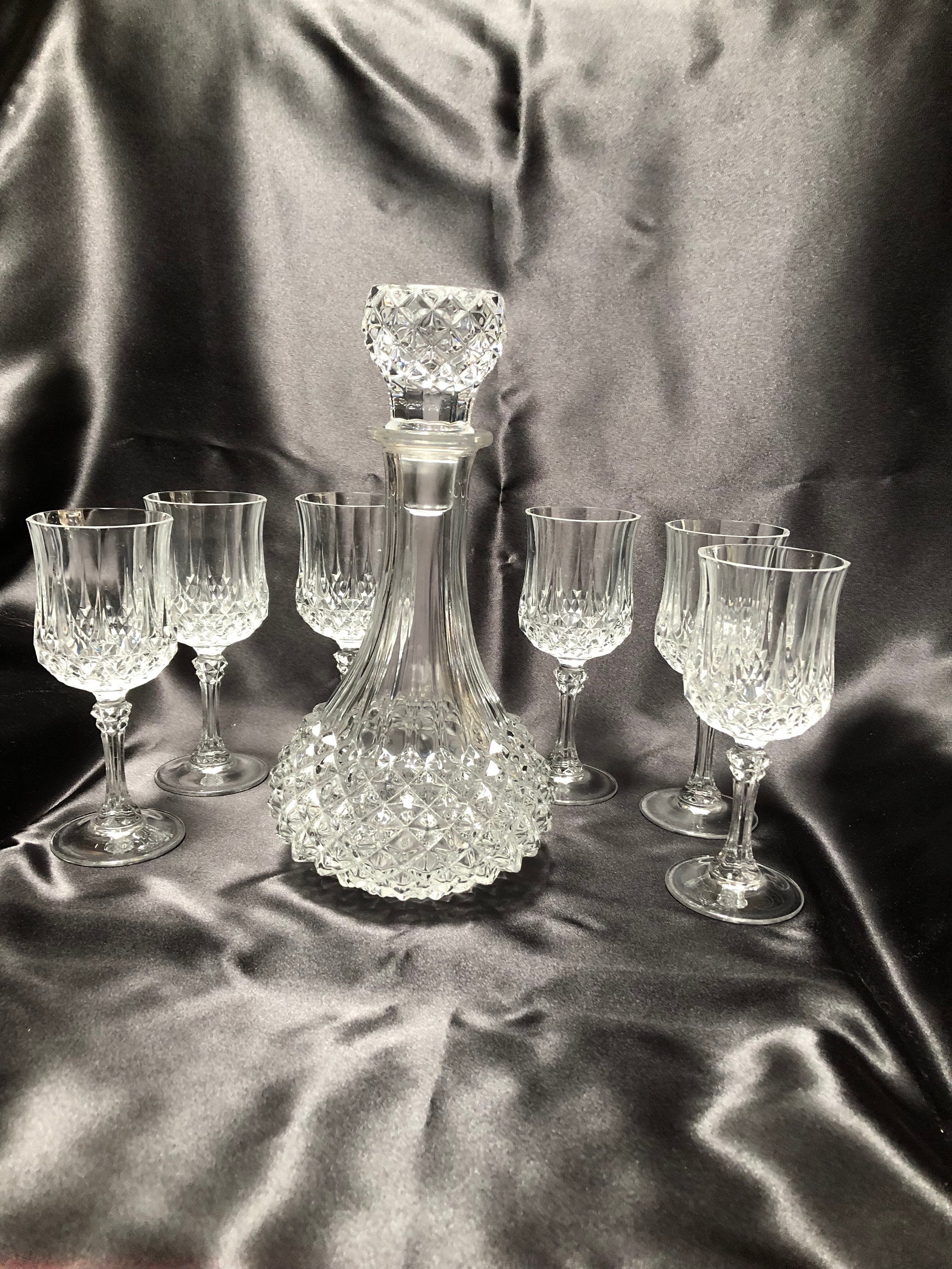 クリスタルガラス　アンティーク　デキャンタ　グラス5客セット フランス 1900年代初頭 クリスタルガラス Baccarat バカラ