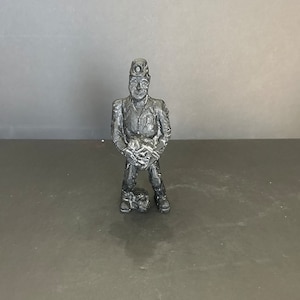 Vintage Coal Sculpture Figurine of Coal Miner 1970s