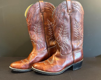 Acme Brown Leather Dingo Boots Circa 1980s Made In USA 8.5m Collector\'s Item Men Acme Brown Leather Dingo Boots Circa 1980s Made in USA 8.5m  main image 3