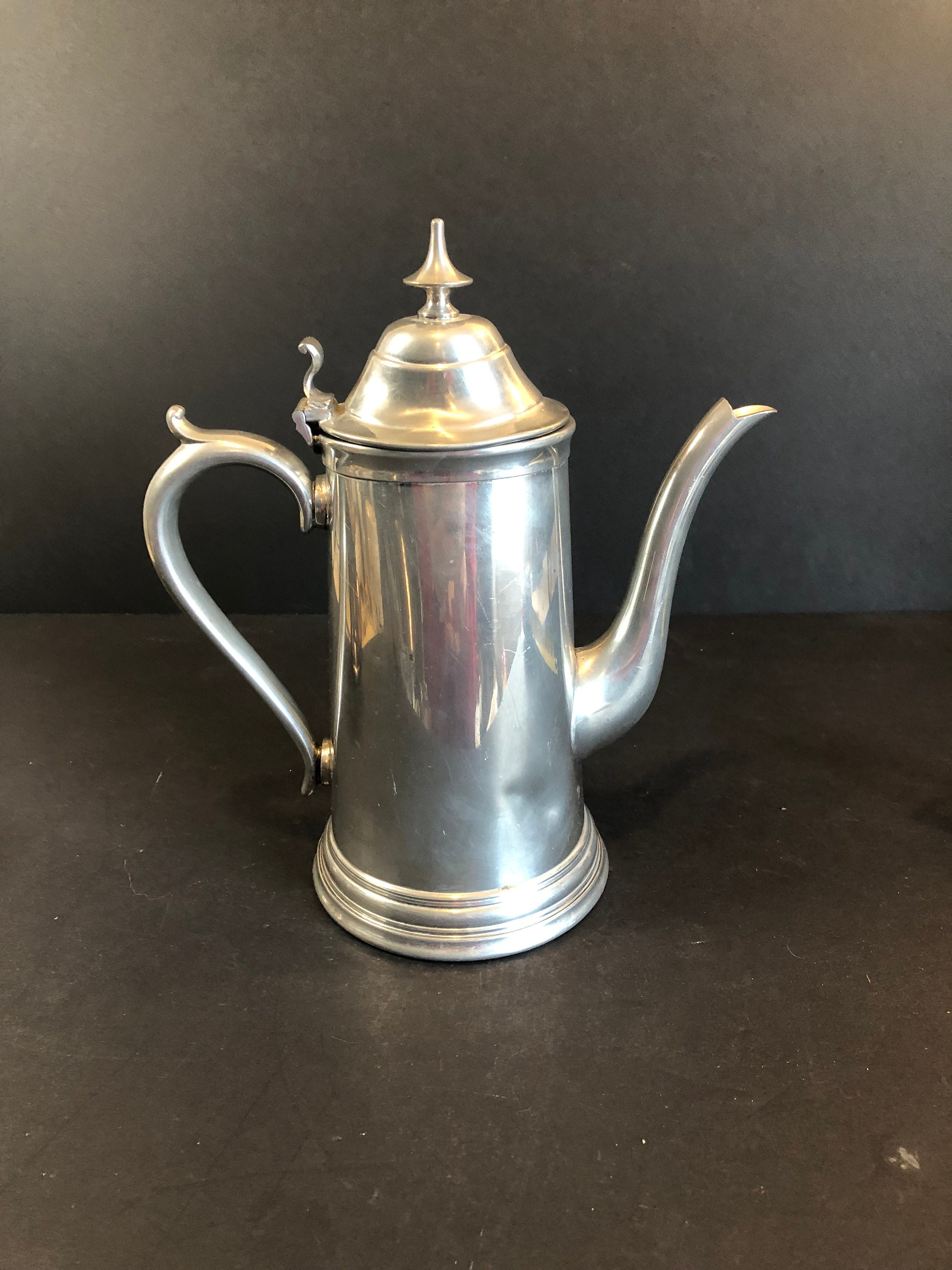 ピューター　ポット　水差し　コーヒーポット　アンティーク　ドイツ ピューターコーヒーポット-antique pewter coffee pot