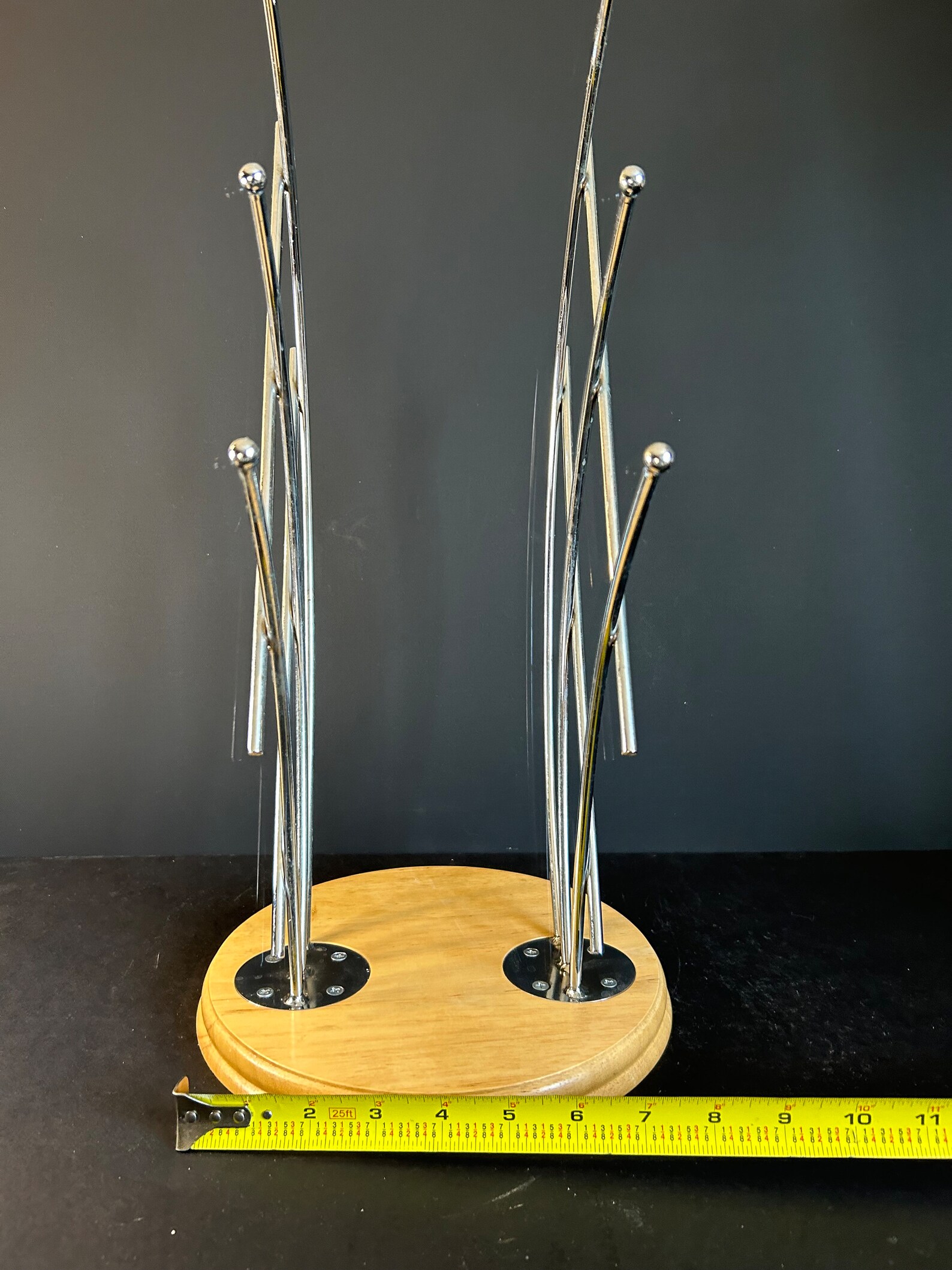 Abstract Wood and Metal Wine Rack - Holds 4 Bottles | Unique Vintage ...