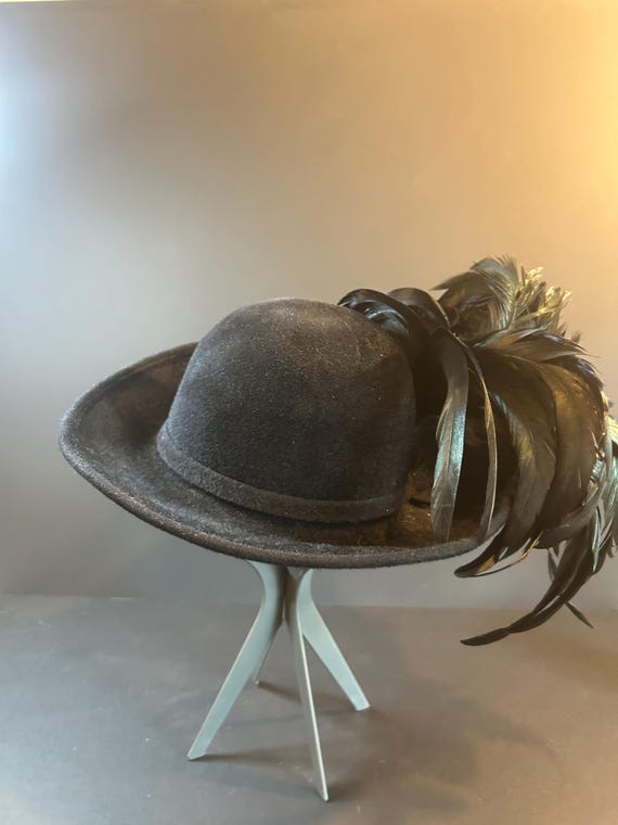 40s/50s Feather Hat I. Magnum & Co. Black 40s/50s Feather Hat I. Magnum & Co. Black maruden.biz main image 3