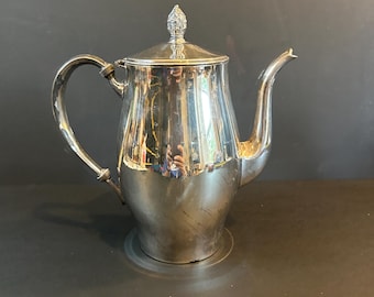 Vintage Paul Revere Silver Plated Coffee Pot: Leonard Silver Co. Colonial Reproduction