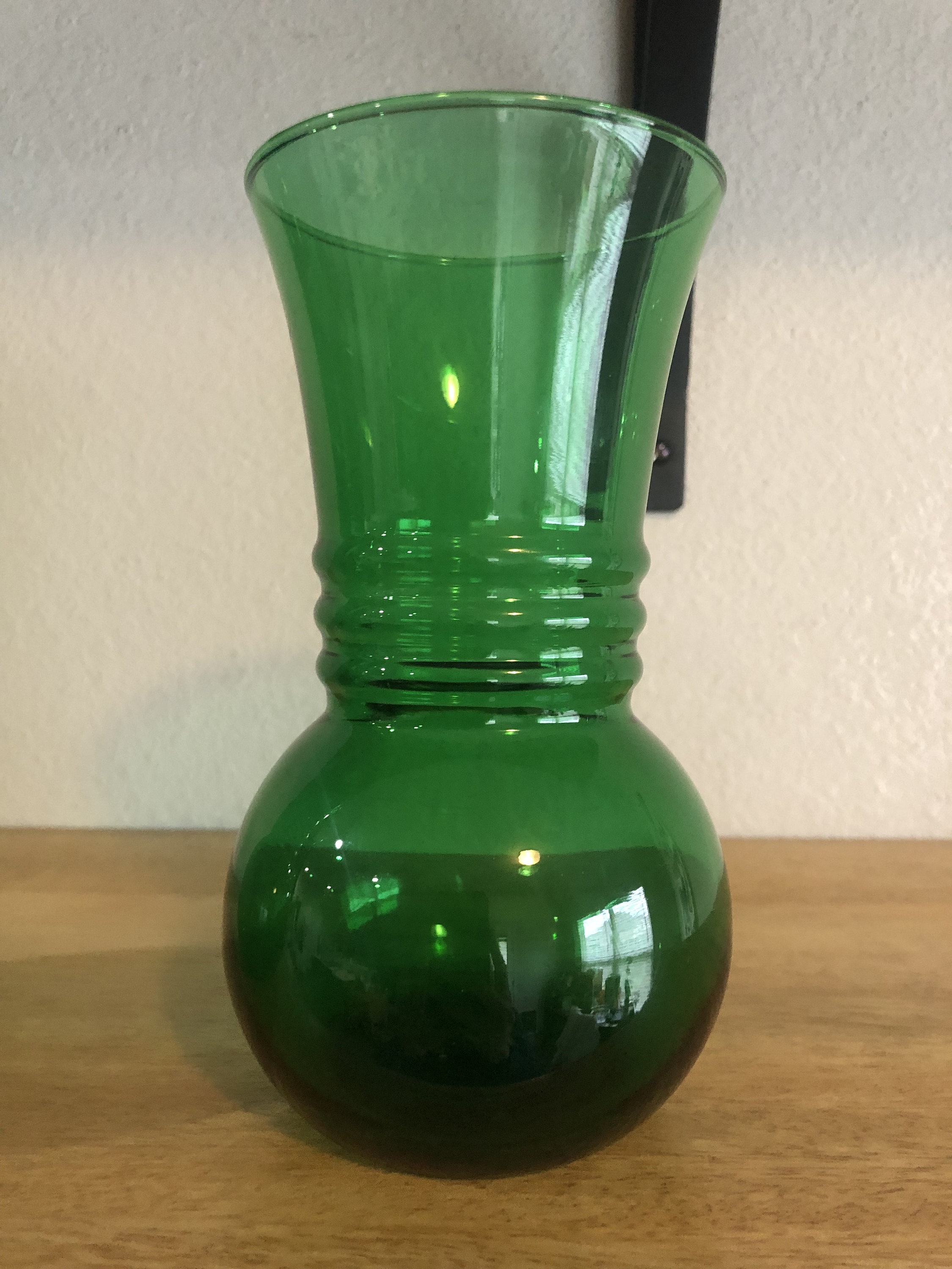 Mid Century Modern Style Vases Set of 2 Vintage Green Glass Etsy