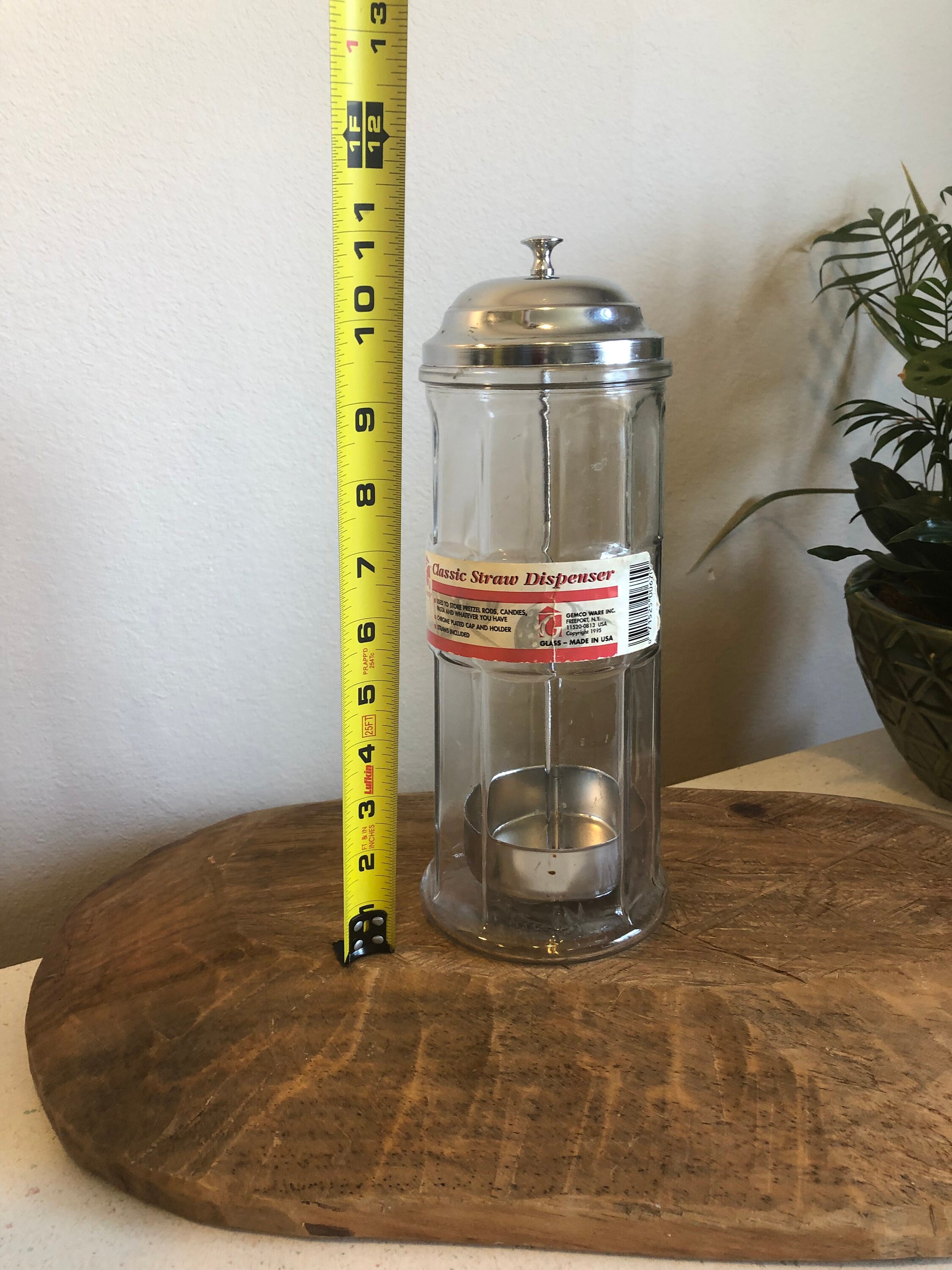 Vintage Gemco Straw Dispenser with Salt and Pepper Shakers Emerald