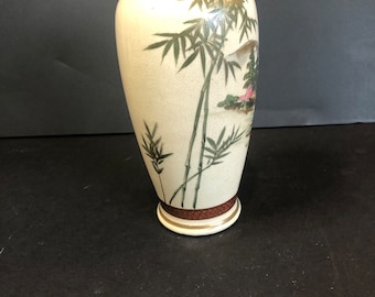 ヴィンテージ薩摩花瓶：手描きの日本の風景画陶芸 - Etsy 日本