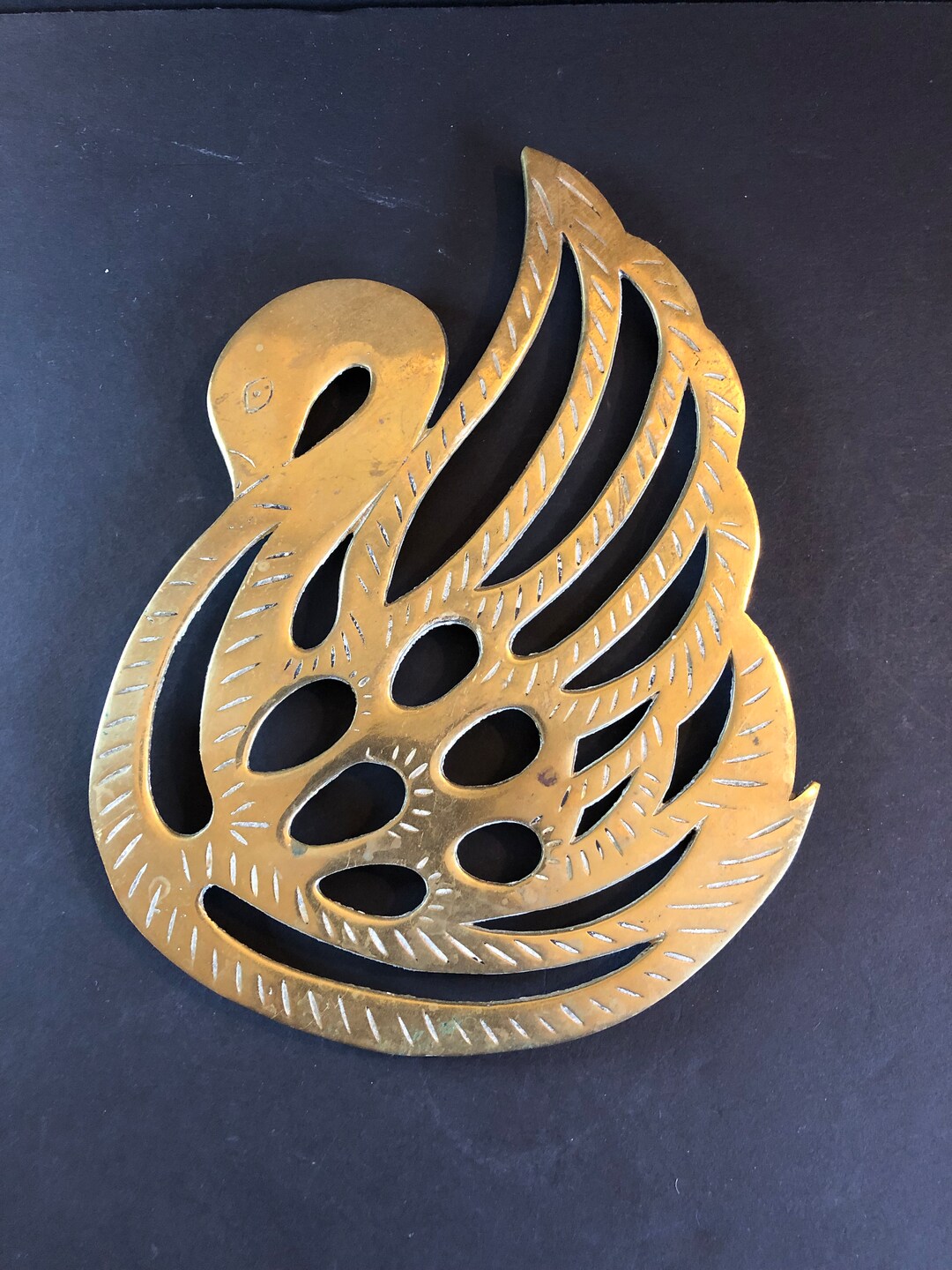 Swan Brass Trivet Etsy