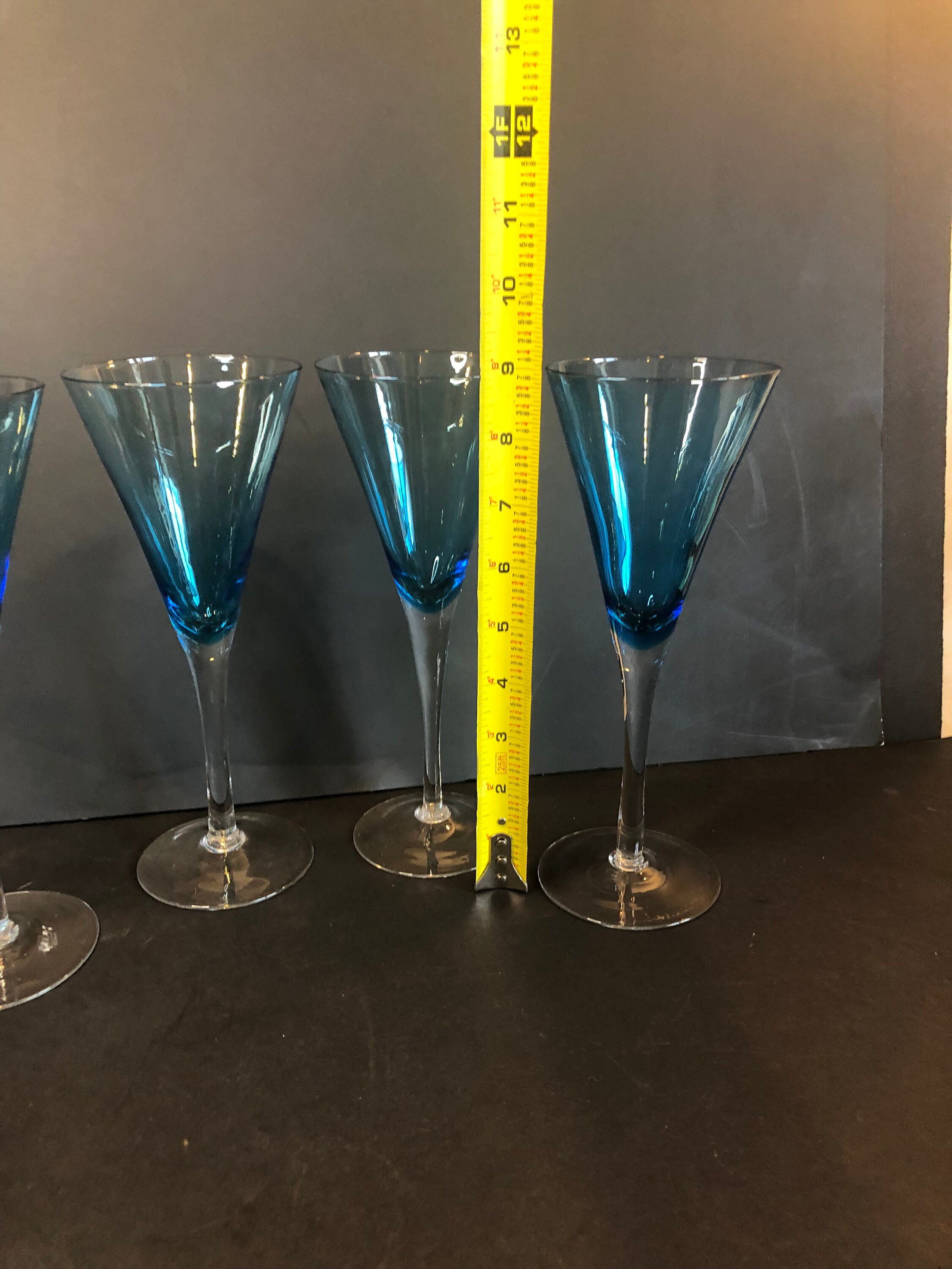 Sky Blue Wine Glasses Set of 4 Etsy