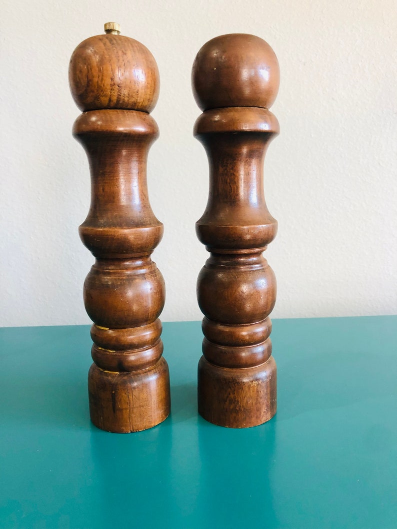 Large Wooden Salt Shaker and Pepper Grinder Etsy