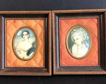 Set of Two Quilted Cameo Small Pictures