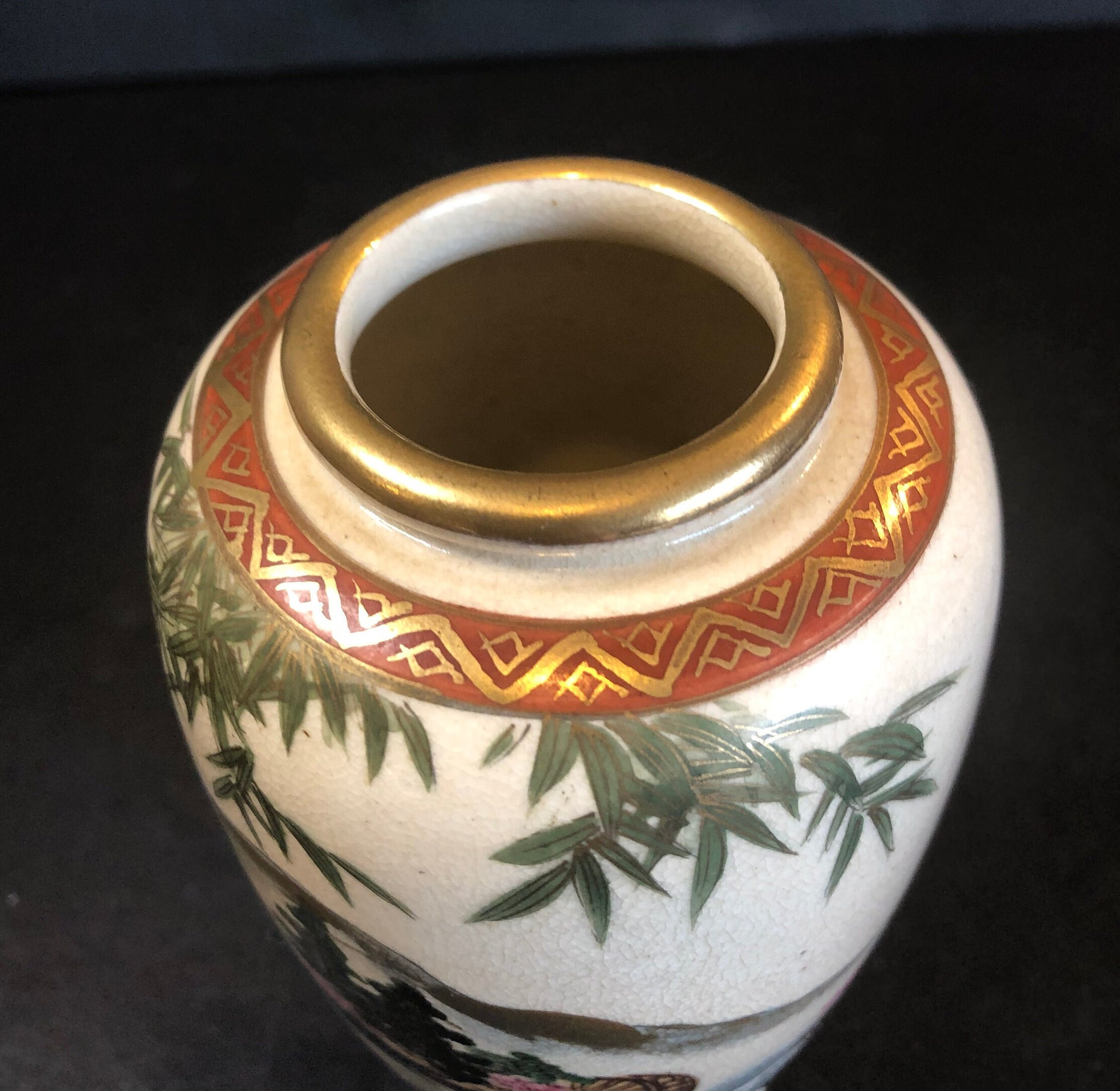 ヴィンテージ薩摩花瓶：手描きの日本の風景画陶芸 - Etsy 日本