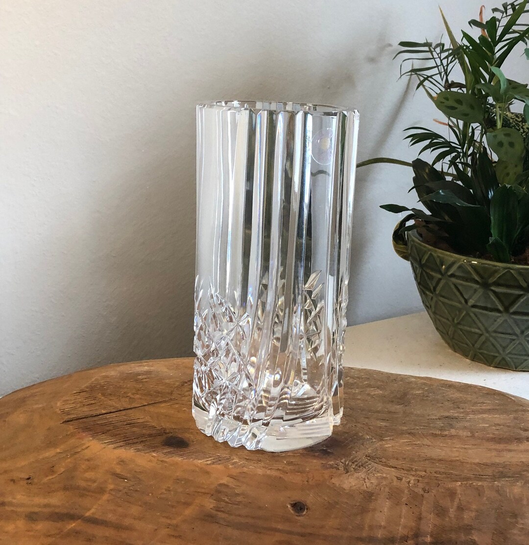 Polish Handmade 24 Pbo Lead Crystal Vase Made by Sullivans in Poland