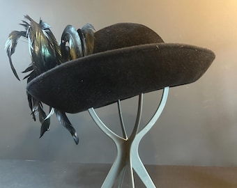 Authentic Jack Mcconnell Feather Hat: Black Velour Wide Brim  display picture 2