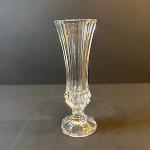 Mid Century Cut Crystal Bud Vase - Scalloped Rim Elegant Decor
