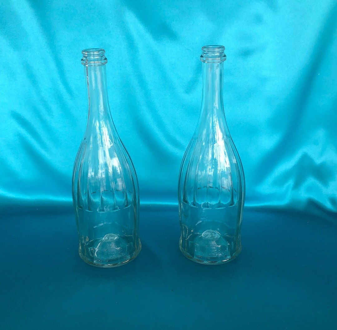 Two Unique Glass Bottles Etsy