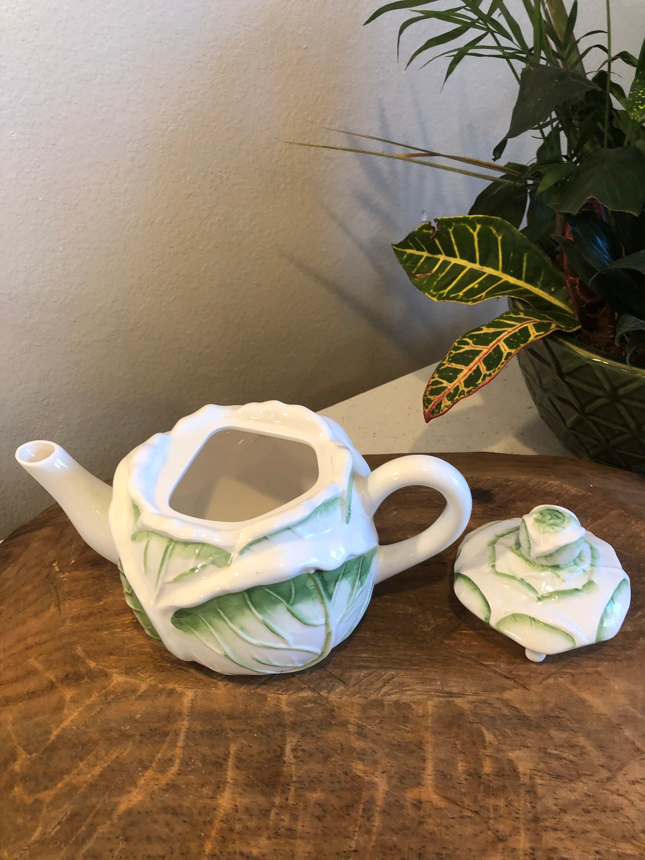 Vintage Cabbage Teapot - Etsy