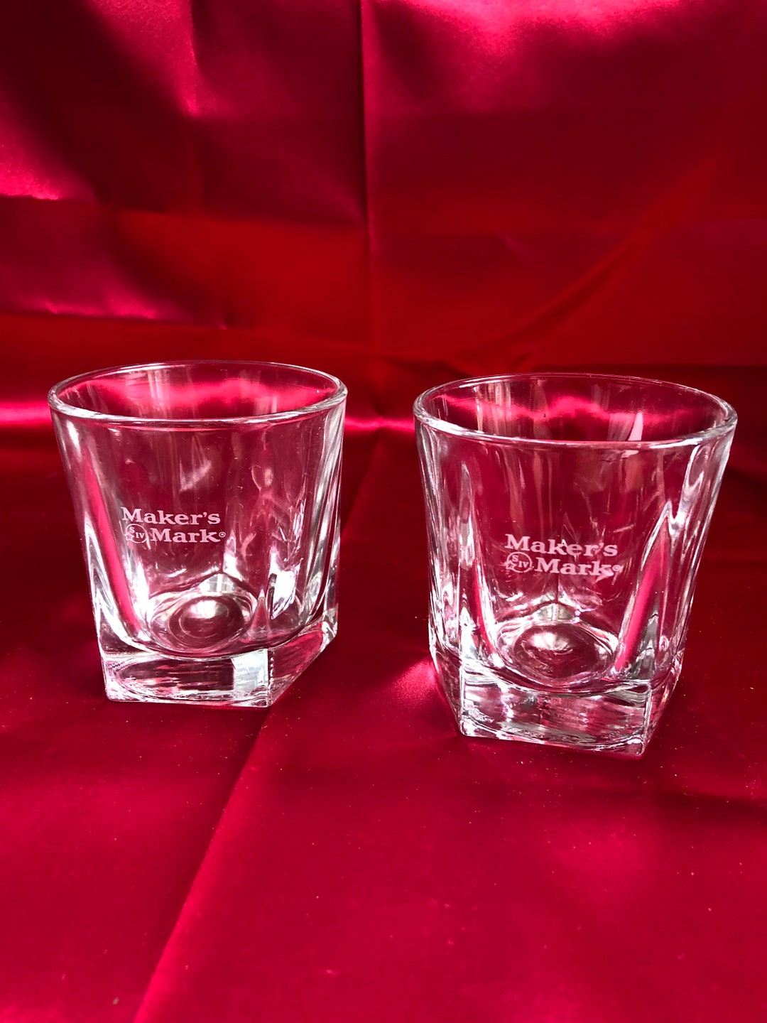 Two Maker's Mark Whiskey Glassware Christmas Gift Etsy