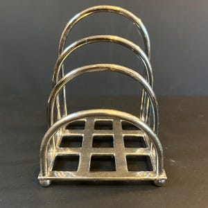 Vintage Silver Toast Rack – Department 56 Breakfast Tableware, English Style Silver Plate Holder