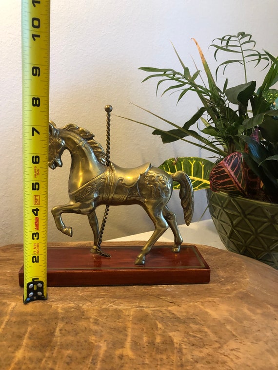 Vintage Brass Carousel Horse Statue | Korean Equestrian Decor - Etsy