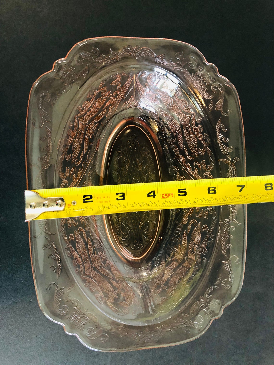 Vintage Pink Depression Glass Bowl Lace Pink Glass Bowl Etsy