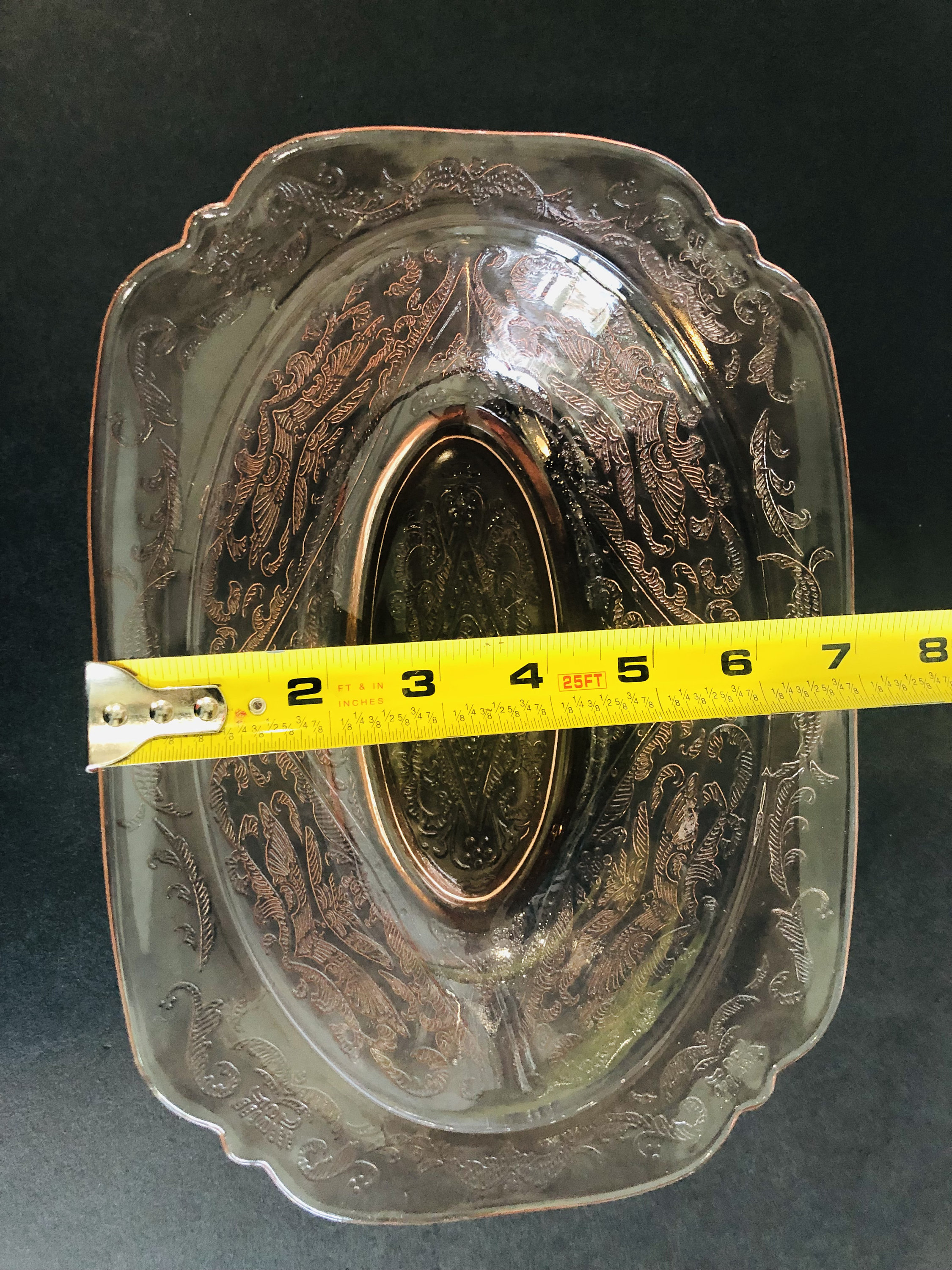 Vintage Pink Depression Glass Bowl Lace Pink Glass Bowl Etsy