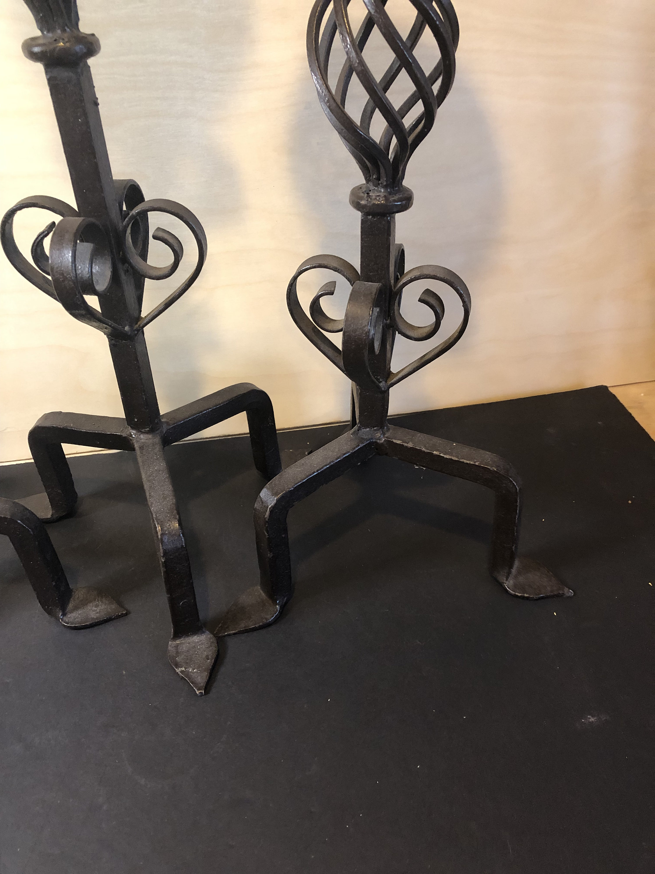 Three Heavy Wrought Iron Pillar Candle Holders 21 Etsy