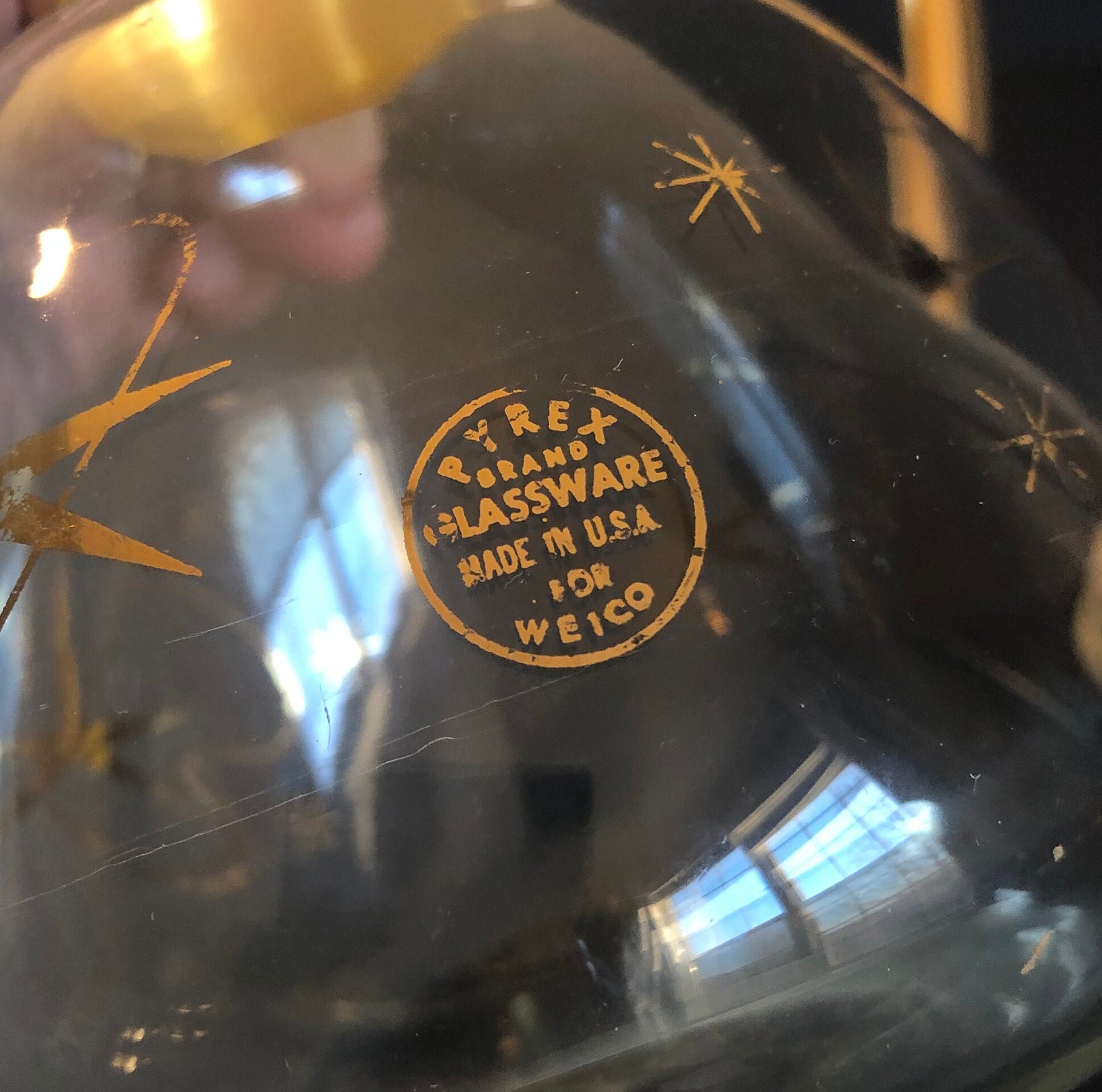 1960年代のヴィンテージ パイレックス ウェイコ カラフェ：ゴールド