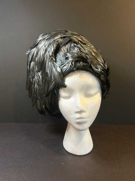 Vintage 1950s Feather Hat – Jack McConnell Couture Headpiece