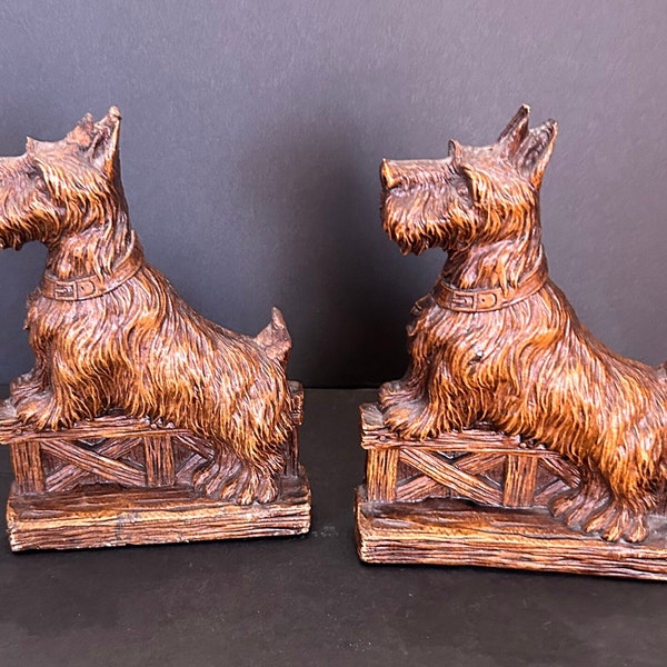 Fermalibri vintage Scottie Dog degli anni '50