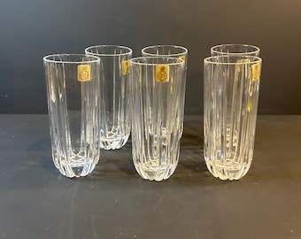Vasos altos de cristal Nachtmann - Artículos de bar alemanes vintage, juego de 6