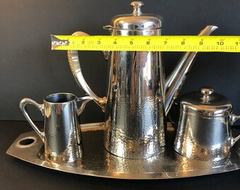 Vintage Gebruder Hepp Hammered Stainless Steel Tea/coffee Set - Etsy