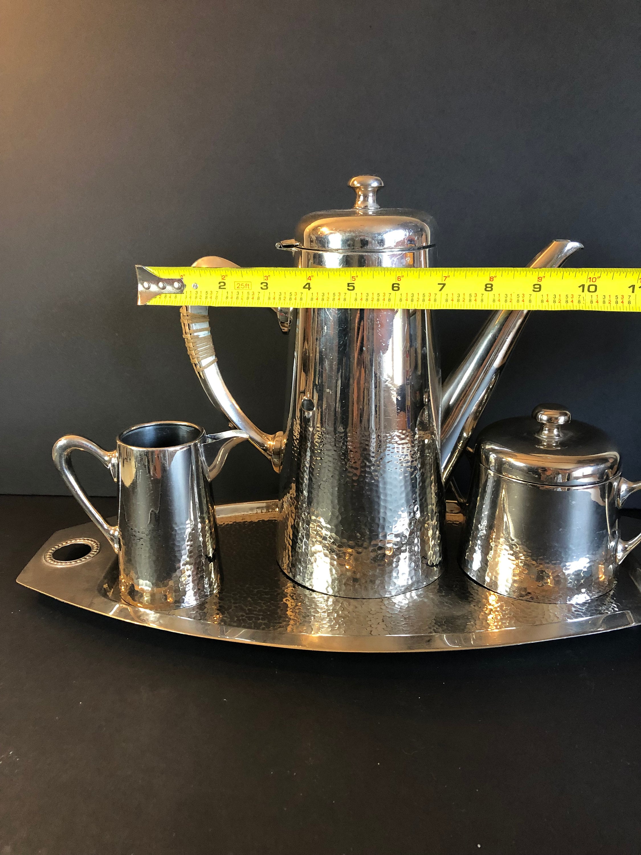 Vintage Gebruder Hepp Hammered Stainless Steel Tea/coffee Set - Etsy