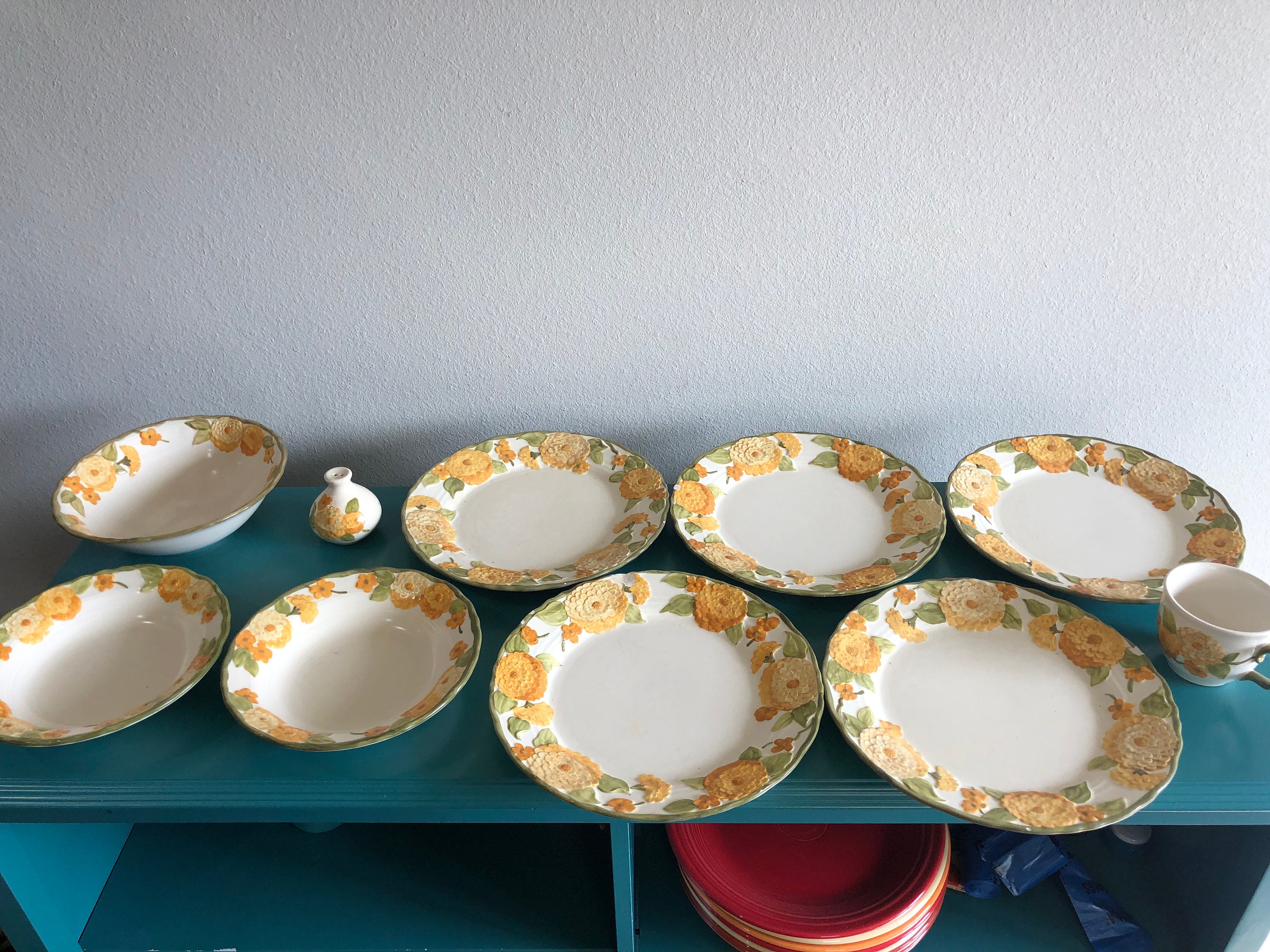 Vintage Metlox Poppy Trail Dish Set: 1960s Floral California