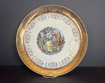 1930s Crest O Gold 22k Gold Warranted &quot;Sabin&quot; 7.5&quot;  Plate
