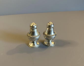 Vintage All Sterling Silver Salt & Pepper Shakers 2.25&quot; X 1&quot; Set Sterling Dunkirk Mark on Bottom